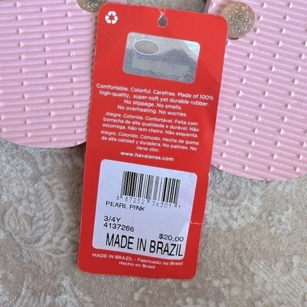 Brand New Havaianas Set of 2 Pairs of Flip Flops Frozen Anna Elsa Disney Pink